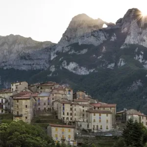 Tuscany Print: Sunrise over Pruno Village and Monte Forato Tuscany Print: Sunrise over Pruno Village and Monte Forato