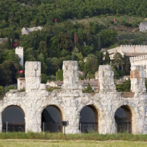 Italy, Umbria, perugia district, Gubbio, Roman amphitheater
