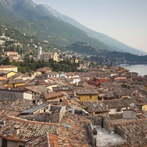 Italy, Veneto, Lake District, Lake Garda, Malcesine, town view from Castello Scaligero