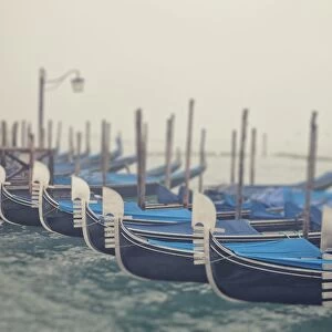 Italy, Veneto, Venezia district, Venice. Gondolas