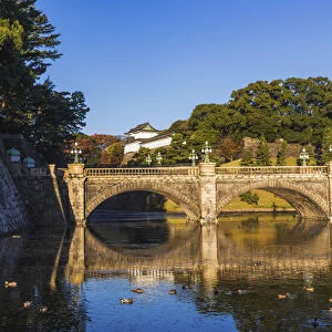 Japan, Honshu, Tokyo, Imperial Palace, Nijubashi Bridge