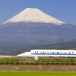Japan, Houshu, Shinkansen (Bullet train) which reaches speeds of up to 300km / h passing