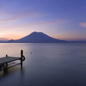 Jetty, Lake Atitlan and Volcano San Pedro