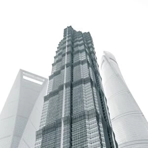 Jin Mao Tower, Shanghai Tower and Shanghai World Finance Center, Lujiazui, Pudong