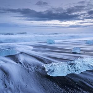 Jokulsarlon ice beach in Southern Iceland, Europe