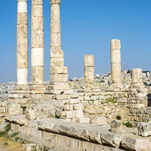 Jordan, Amman Governorate, Amman. Temple of Hercules at the Amman Citadel