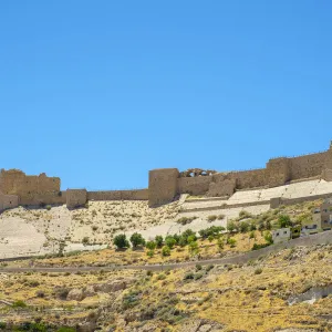 Jordan, Karak Governorate, Al-Karak. Kerak Castle, 12th century Crusader castle, one