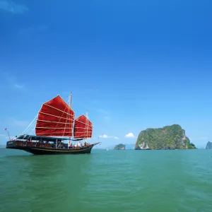 Junk in the Phnag Nga Bay, Thailand