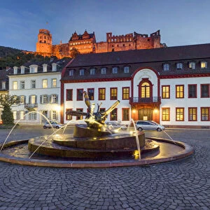 Karls square panorama in the evening, Heidelberg, Baden-WAorttemberg, Germany