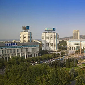 Kazakhstan, Almaty, Respublika Alangy Soviet created ceremonial sqaure