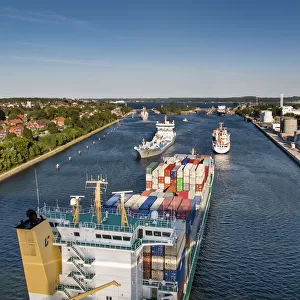 Kiel canal, Kiel Holtenau, Baltic coast, Schleswig-Holstein, Germany