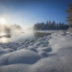 Kiveskoski River in winter, Finland