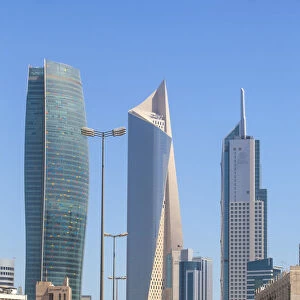 Kuwait, Kuwait City, City center buildings