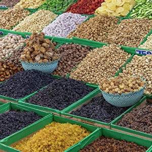 Kyrgyzstan, Bishkek, Osh bazaar, nuts & dried fruit