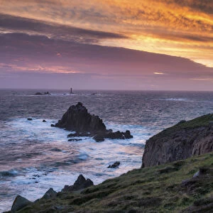 Lands End at Sunset, Cornwall, England