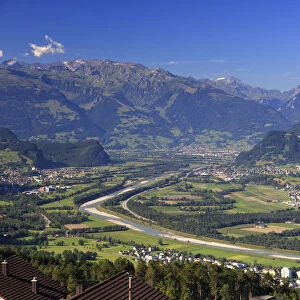 Liechtenstein, Steg Village, view from Triesenberg Village