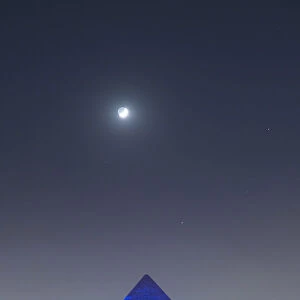 light show over the Pyramids of Giza, Giza, Cairo, Egypt