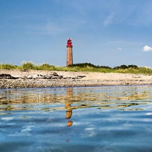 Lighthouse FlAogge, Fehmarn island, Baltic coast, Schleswig-Holstein, Germany