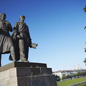 Lithuania, Vilnius, Communist Statues On Green Bridge (Zaliasis Tiltas)