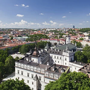 Lithuania, Vilnius, elevated view of Royal Palace from Gediminas Hill
