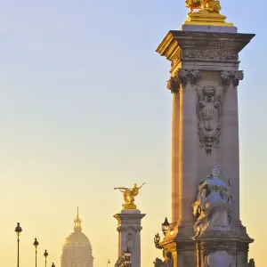 Looking Across The Pont Alexandre III To The Dome Church, Paris, France, Western Europe Looking Across The Pont Alexandre III To The Dome Church, Paris, France, Western Europe