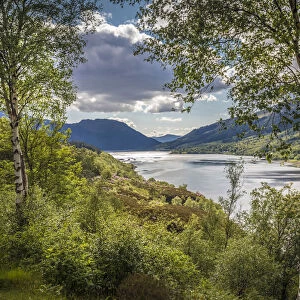 Lookout above Loch Leven looking west, Kinlochleven, Highlands, Scotland, Great Britain