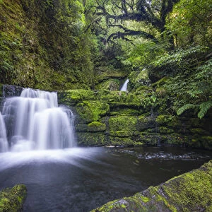 Lower McLean Falls in Catlins Forest Park, The Catlins, Otago Region, South Island