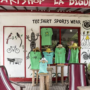 LSmall shop selling beachwear, a Digue, Seychelles
