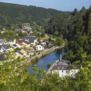 Luxembourg, View of Vianden and Our river