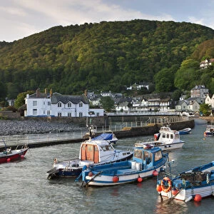 Lynmouth Harbour and boats, Exmoor National Park, Somerset, England