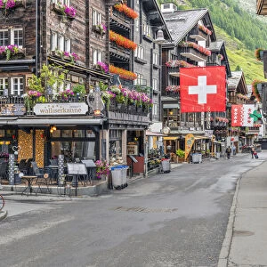 Main street in Zermatt, Valais, Switzerland