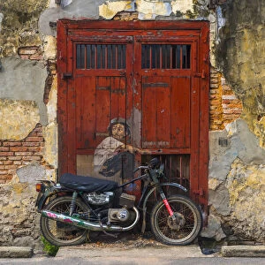 Malaysia, Penang, Georgetown, Ah Quee Street (Lebuh Ah Quee), Boy on a Bike Mural