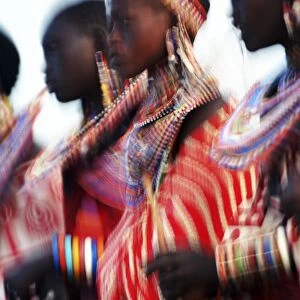 Male Msai dancers, Amboseli National Park, Kenya