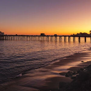 Malibu Pier at sunset, Malibu, California, USA