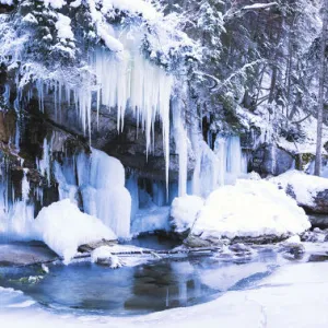 Maligne Canyon in Winter, Jasper National Park, Alberta, Canada