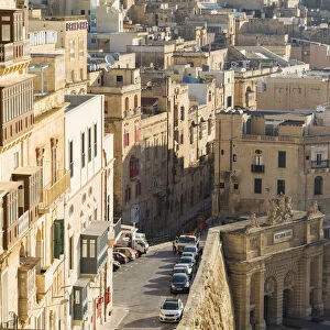 Malta, South Eastern Region, Valletta. Traditional Maltese balconies