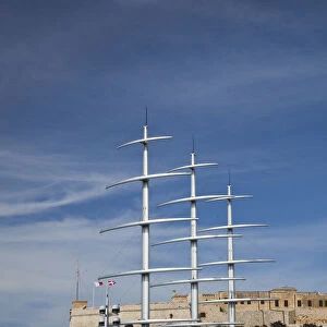 Malta, Valletta, Vittoriosa, Birgu, superyacht and Fort St. Angelo