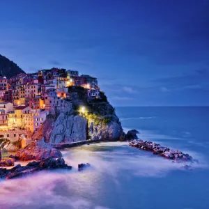 Manarola at Night, Cinque Terre, Liguria, Italy