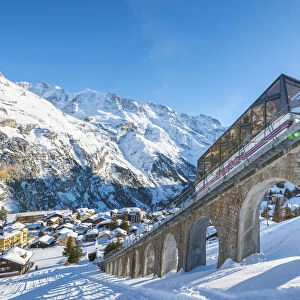 MAorren, Berner Oberland, canton of Bern, Switzerland. Funicular to Allmendhubel