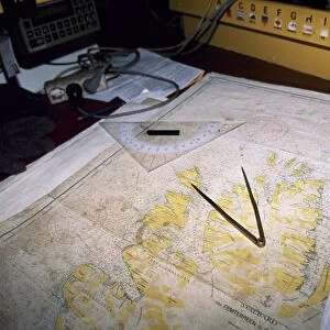 Map of northern Spitsbergen in the Noordelichts chart room