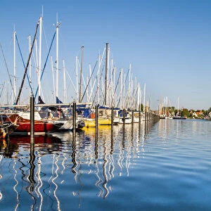 Marina in Arnis, Schlei fjord, Baltic coast, Schleswig-Holstein, Germany