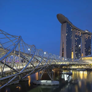 Marina Bay Sands Hotel and Helix Bridge, Marina Bay, Singapore