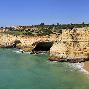 Marinha beach cliffs. Algarve, Portugal