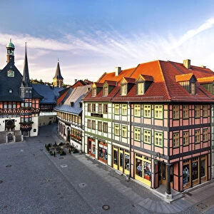 Marker Square and Guild Hall, Wernigerode, Harz Mountains, Saxony-Anhalt, Germany