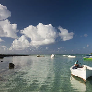 Mauritius, Southern Mauritius, Blue Bay, boats on Blue Bay