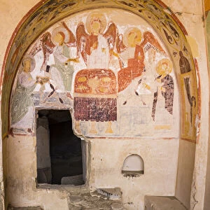 Medieval frescos on arch wall, David Gareja Monastery complex, Sagarejo Municipality