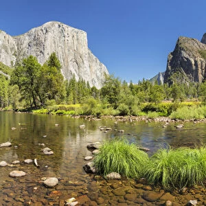 Merced River with El Capitan, Yosemite National Park, California, USA
