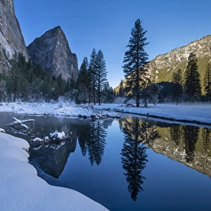 Merced River Reflections in Winter, Yosemite National Park, California, USA