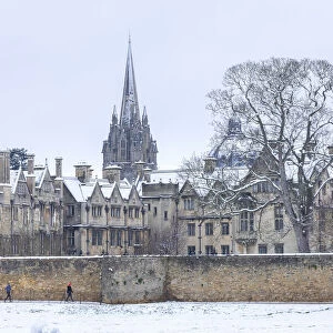 Merton College and St Marys Church, Oxford, Oxfordshire, England