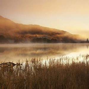 Mist over Loch Achray, The Trossachs National Park, Central Region, Scotland
